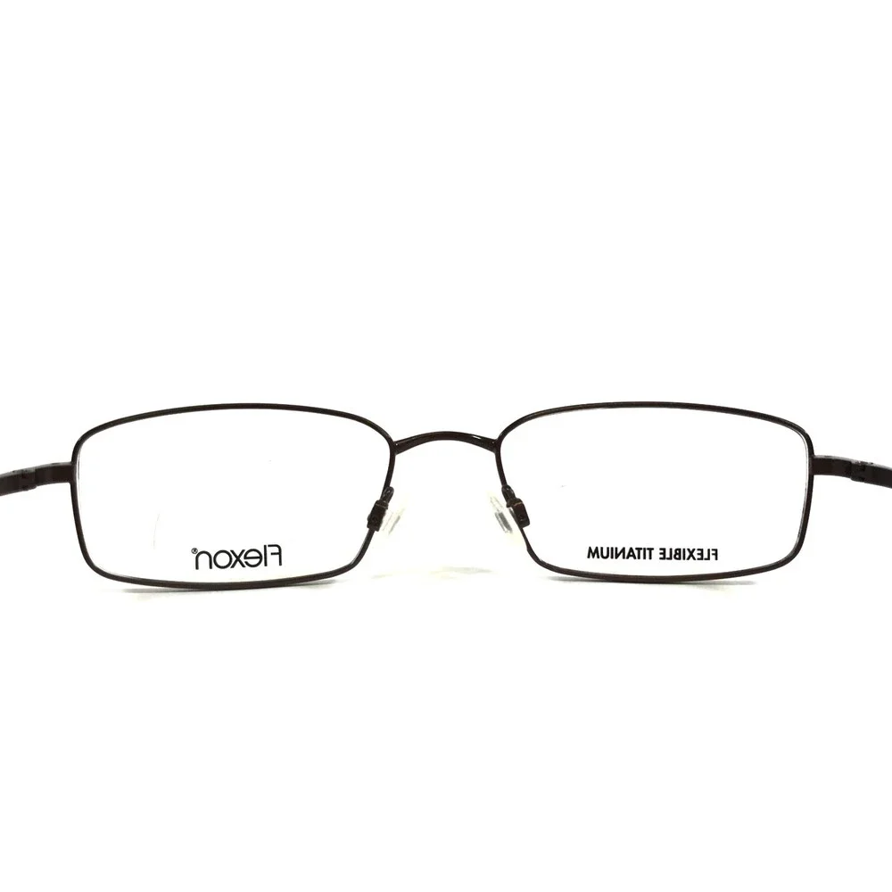 Flexon Eyeglasses Frames EINSTEIN 600 210 Brown Rectangle Full Rim 52-18-140